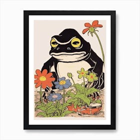 Frog In The Garden,  Matsumoto Hoji Inspired Japanese 8 Art Print