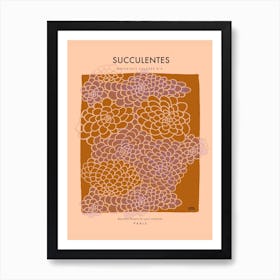 Botanic Collection - Peach Fuzz - Succulents Art Print Art Print