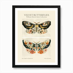 Velvet Butterflies Collection Butterfly Symphony William Morris Style 6 Poster