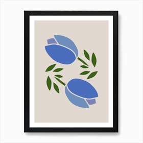 Blue Tulips Art Print