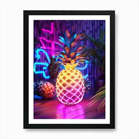 Neon Pineapple Art Print