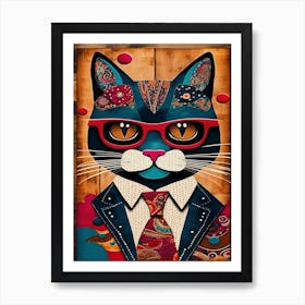 Paisley Cat Art Print