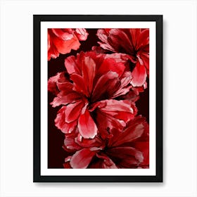 Red Watercolor Flowers Sensual Art Print