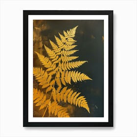 Golden Leather Fern Painting 4 Art Print