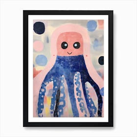 Playful Illustration Of Octopus For Kids Room 4 Art Print