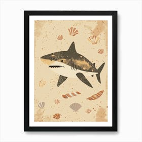 Muted Pastel Seascape Shark 4 Art Print