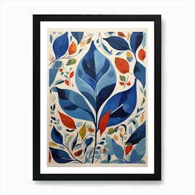 Blue Leaves art print 1 Art Print