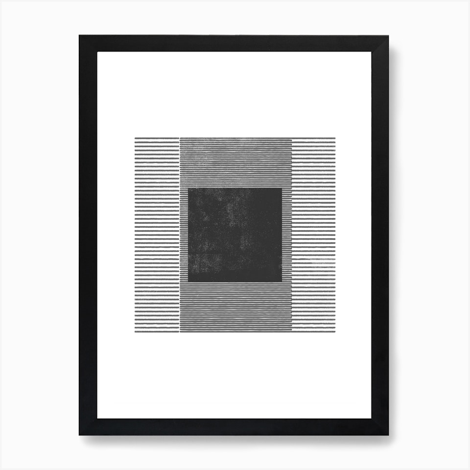 Stripes And Square Art Print by The Printable Studio Fy