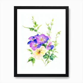 Morning Glory Watercolour Flower Art Print