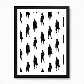 Silhouettes Of Women fashion pattern Art Print