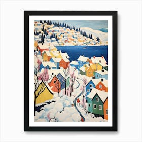 Winter Snow Bergen   Norway Snow Illustration 1 Art Print