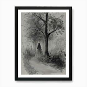 Girl In The Woods 1 Art Print