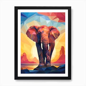 Elephant Abstract Pop Art 5 Art Print