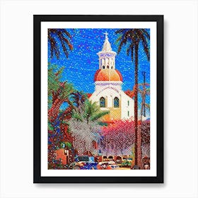 Santa Ana, City Us  Pointillism Art Print