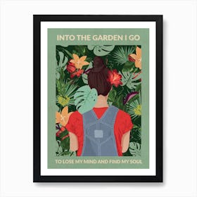 Into The Garden (Brunette & Light Green) Art Print