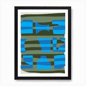 Abstract Stripe Minimal Collage 4 Art Print