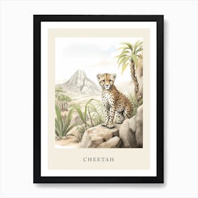 Beatrix Potter Inspired  Animal Watercolour Cheetah 1 Art Print