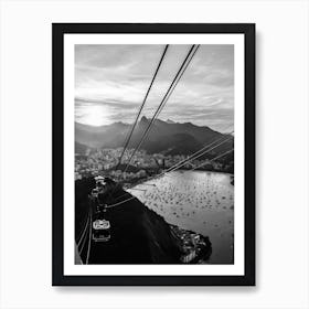 Views From The Sugar Loaf In Rio   Cable Car Art Print