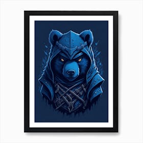 Samurai Bear - Gaming Logo Style Art Print