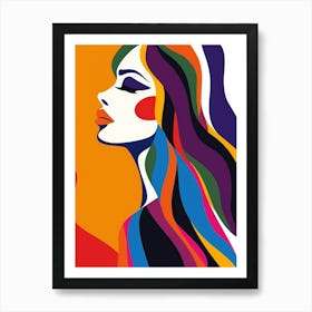 Woman With Colorful Hair 2 Art Print