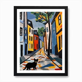 Painting Of Berlin With A Cat 3 In The Style Of Matisse Art Print