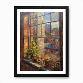 Window View Of Toronto Canada Impressionism Style 4 Art Print