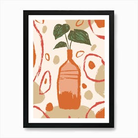 Orange Flower In A Vase Art Print