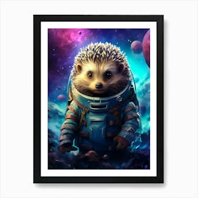 Hedgehog In Space Art Print