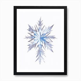 Crystal, Snowflakes, Pencil Illustration 2 Art Print