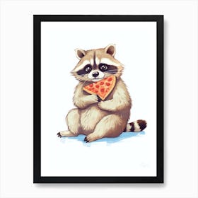 Raccoon Eating Pizza 2 Art Print