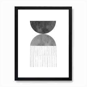 Gray boho shapes Art Print