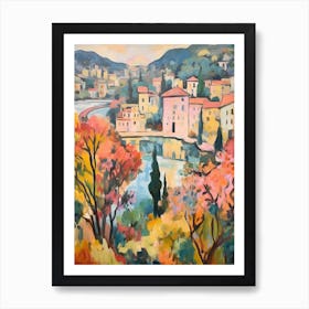 Autumn Gardens Painting Villa Carlotta Italy Art Print