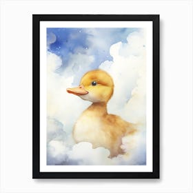 Cute Duckling In The Cloud 3 Art Print