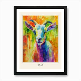 Goat Colourful Watercolour 4 Poster Art Print