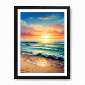 Sunset On The Beach 1 Art Print