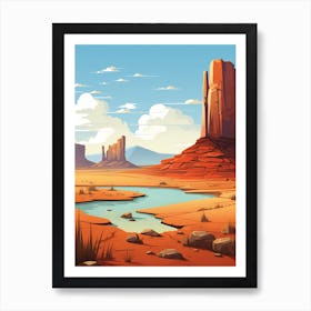 Desert Landscape Vector Illustration Art Print