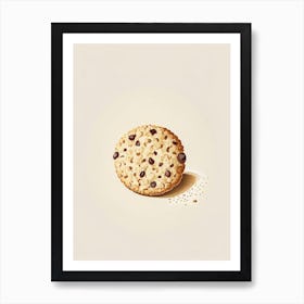 Oatmeal Raisin Cookie Dessert Retro Minimal Flower Art Print