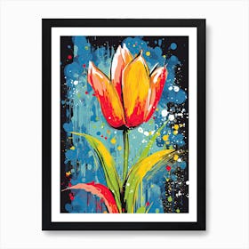 Tulip Tango: A Symphony in Neo-Expressionism Art Print