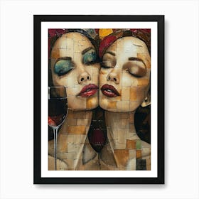 Two Women Kissing 6 Art Print