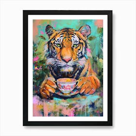 Kitsch Tiger Tea Party 4 Art Print