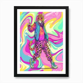 Psychedelic Leopard 1 Art Print