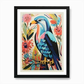 Colourful Scandi Bird Eagle 1 Art Print