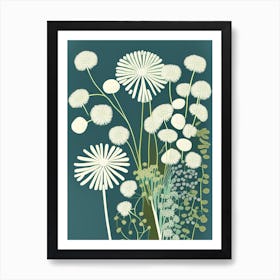 Queen Anne's Lace Wildflower Modern Muted Colours 2 Art Print