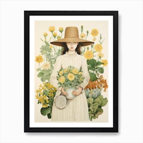 Girl In A Hat Art Print