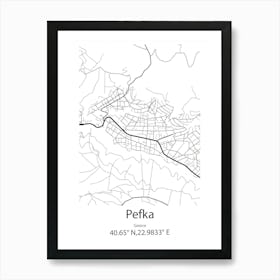 Pefka,Greece Minimalist Map Art Print