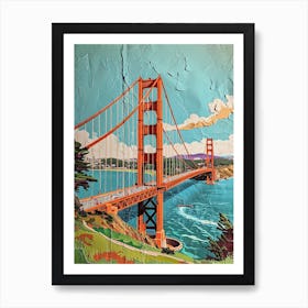 Kitsch Golden Gate Bridge Collage 3 Art Print