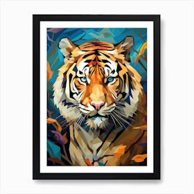 Tiger Art In Cubistic Style 4 Art Print