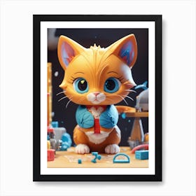 Kitty Cat 3d Print Art Print