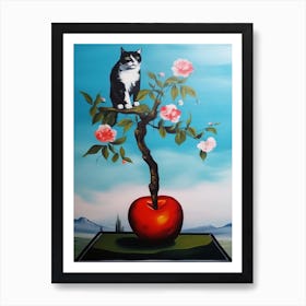 Apple Blossom With A Cat 3 Dali Surrealism Style Art Print