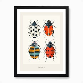 Colourful Insect Illustration Ladybug 25 Poster Art Print